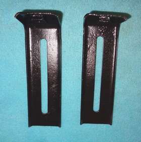 Orig Mopar 1970-74 E-body With A. C. Models. 5 1-5/8 A.c. Condenser To Radiator Core Support Brackets 1-pr
