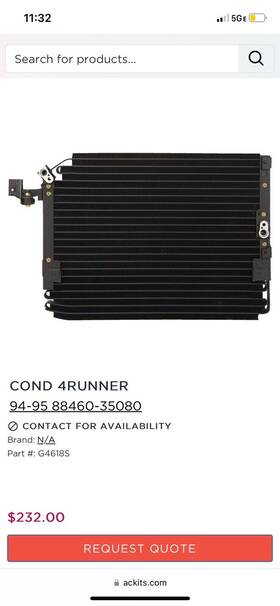 88460-35020 Toyota Genuine 4runner/pickup A/c Condenser Oem 1993-1995