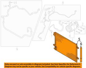 561820411c Volkswagen Used A/c Condenser Fits 2017 Passat R134a Grade A