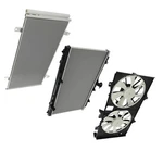 Aluminum Radiator And Condenser Cooling Fan For Toyota Camry 2.5L 2012-2017. Fixed Price $184.02.
