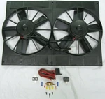 Dual 11" Electric Radiator Cooling Fans + Relay & Thermostat Street Rat Rod. Fixed Price $1175.86.