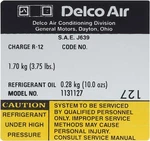 1979 Delco Ac Compressor Decal Model # 1131127. Fixed Price $10.99.