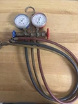 Vintage Robinair Side-wheel Manifold Gauge Set With Hoses Look. Fixed Price $49.99.