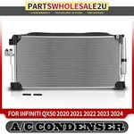 A/c Condenser With Receiver Drier & Bracket For Infiniti QX50 2020 2021-2024. Fixed Price $133.28.