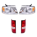 Fits 2004-2008 F-150 Headlights W/chrome Bezel & Styleside Tail Pc Set. Fixed Price $125.30.