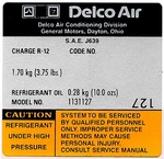 1979 Firebird Delco Ac Compressor Decal Model #1131127. Fixed Price $10.99.