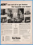 1950 Duo Therm Fuel Oil Gas Home Heater Motor Wheel Corp Lansing Mi Print Ad. Fixed Price $11.00.