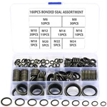160 Pcs Bonded Seal Washers, Automotive Self-centered Gasket Set,rubber Met. Fixed Price $18.97.