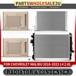Radiator & Ac Condenser Cooling Kit For Chevrolet Malibu 2016 2017-2021 L4 2.0L. Fixed Price $185.49.