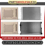 2X Radiator & Condenser With Bracket For Bmw X3 XDRIVE35I W/ Receiver Drier. Fixed Price $193.99.