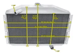 Rr Champion Row RADIATOR,12" FANS,SHROUD-1953-1955 Studebaker Commander V8 Eng. Fixed Price $580.21.