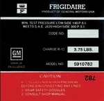 Frigidaire A/c Compressor Decal For 1971 Chevy And Gmc Pickup Trucks. Fixed Price $12.98.
