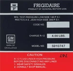 Frigidaire A/c Compressor Decal For 1971 Chevy Camaro And Corvette. Fixed Price $12.98.
