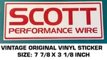 Scott Performance Wire Vintage Original Vinyl Decal Sticker - Racing Engine. Fixed Price $7.25.