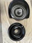 Vintage Oil Bath Air Cleaner Assembly - Round Metal Housing Mesh Filter. Fixed Price $193.44.