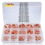 150X M5-M22 Copper Crush Washer Gasket Set Flat Seal Assortment Kit O-ring. Fixed Price $14.35.