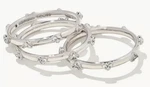 Kendra Scott Haven Crystal Heart Silver Ring Set Size 8 New. Fixed Price $45.00.