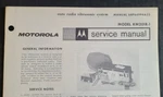 Vintage 1967 Motorola Auto Radio Service Data Manual Model KM201R-1 #68P64994A53. Fixed Price $6.50.