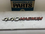 Nos Mopar 1970-71 Dodge Challenger R/t "440 Magnum" Hood Engine Callout Emblem. Fixed Price $100.00.