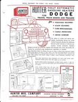 Truck Data Sheet Hunter UH-47 Al Cargo Heater Dodge C49 Ad Brochure (T2806). Fixed Price $10.90.