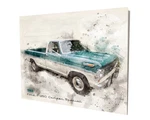 1968 Ford F-250 Camper Special Pickup Truck Art Design 16X20 Aluminum Wall. Fixed Price $59.95.