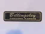 Vintage Billingsley Motors Parsons Kansas Plastic Dealer Badge Emblem Ks. Fixed Price $17.00.