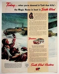 Stewart Warner 1944 South Wind Heaters Vintage Print Advertisement 10X13. Fixed Price $18.05.